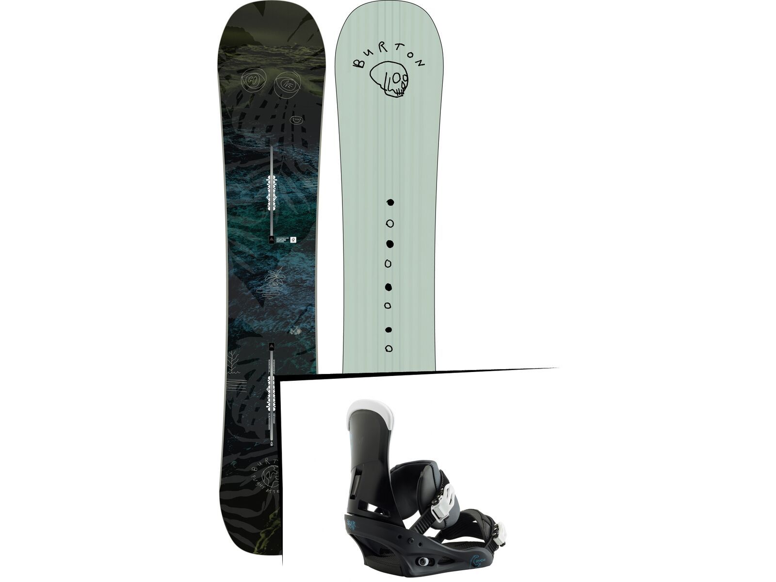 Set: Burton Flight Attendant Wide 2019 + Burton Custom black/multi | Bild 1