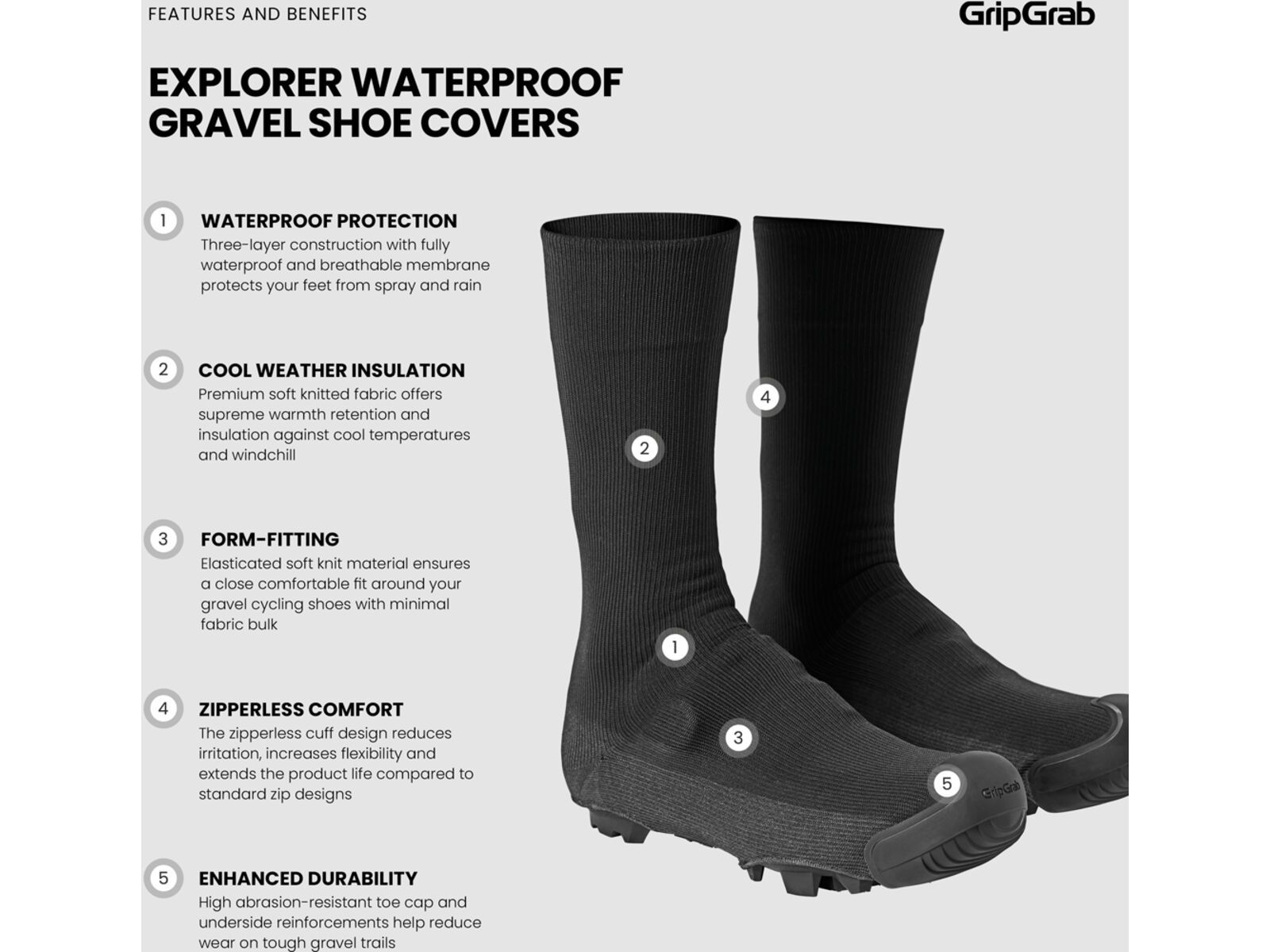 GripGrap Explorer Waterproof Gravel Shoe Covers, black | Bild 11