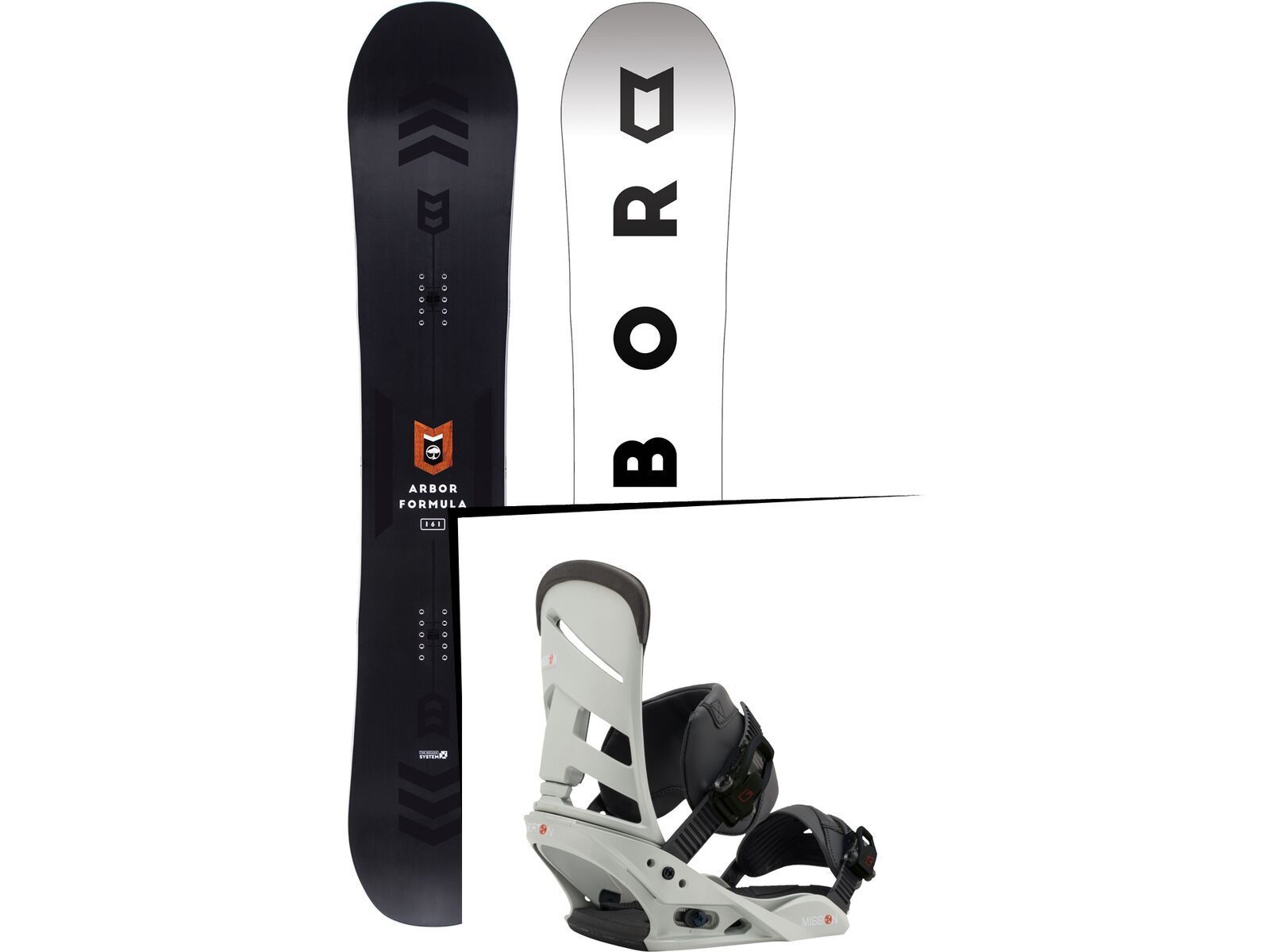 Set: Arbor Formula 2017 + Burton Mission 2017, gnarly sheen - Snowboardset | Bild 1