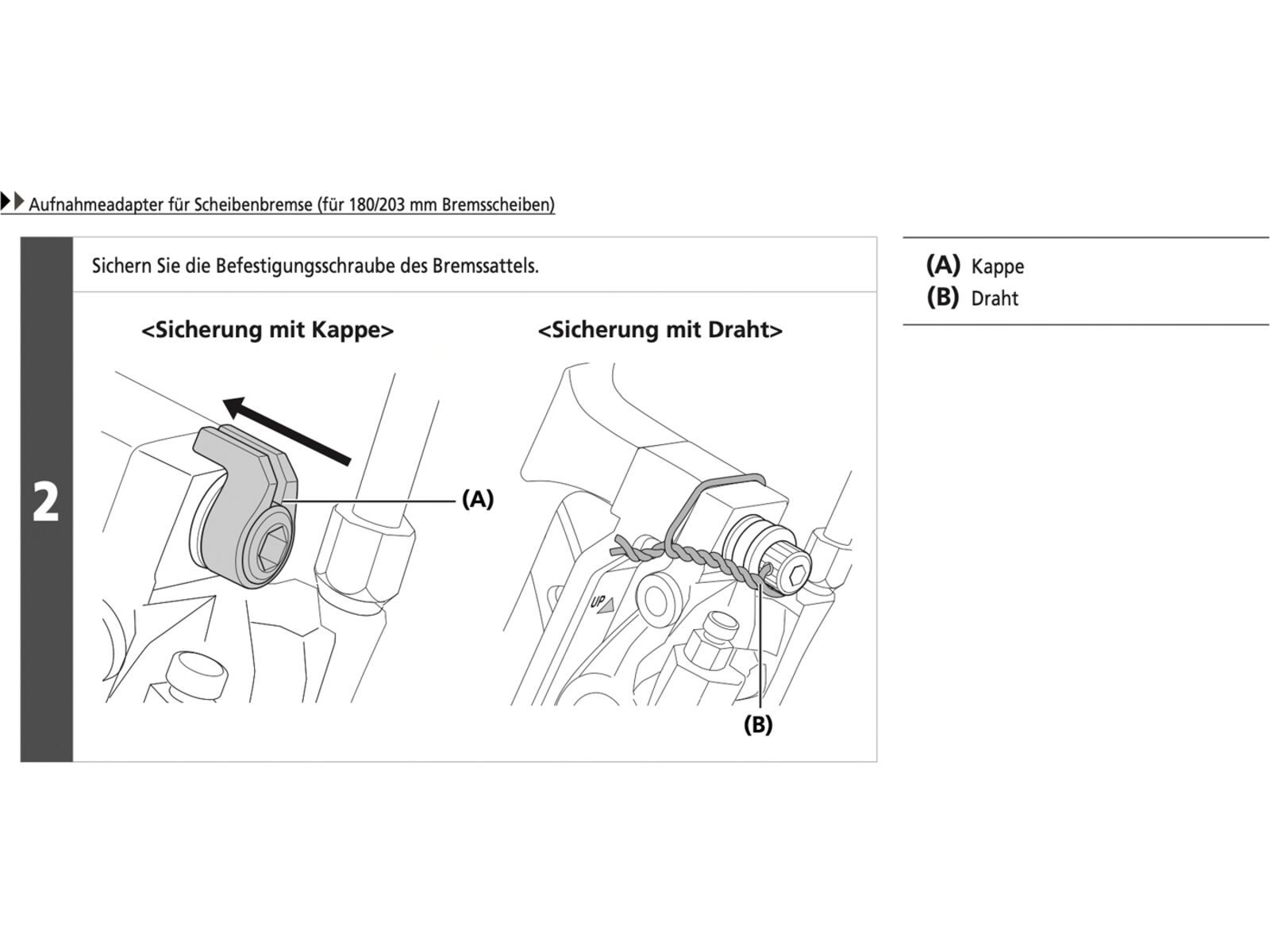 Shimano Scheibenbremsadapter von PM-Bremssattel auf PM-Gabel