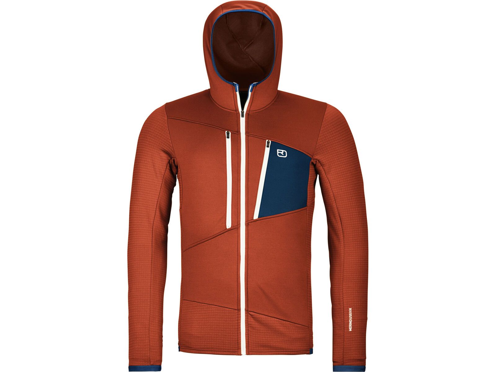 Ortovox Merino Fleece Grid Hoody M, clay orange | Bild 1