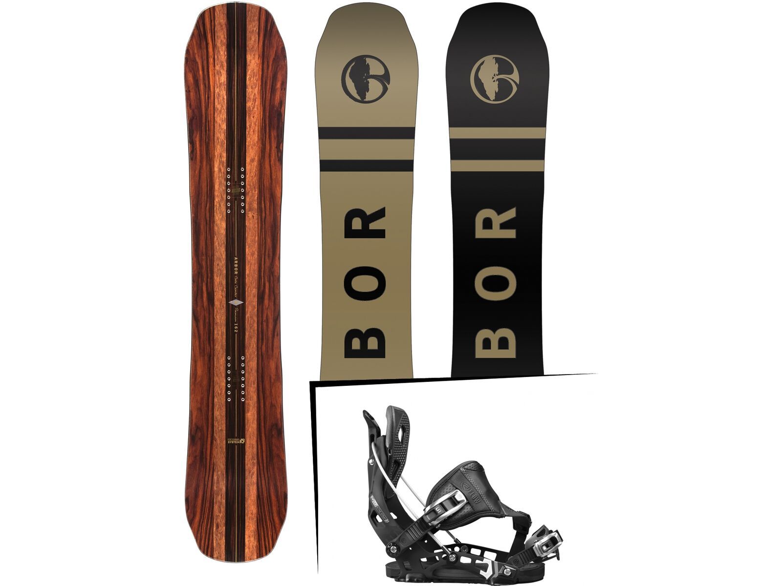 Set: Arbor Coda Camber Premium 2017 + Flow NX2 Hybrid 2017, black - Snowboardset | Bild 1