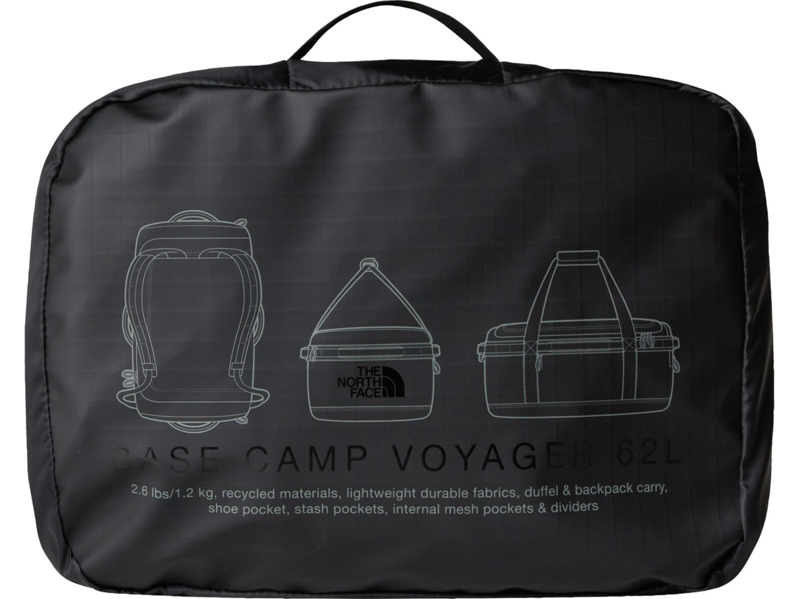 The North Face Base Camp Voyager Duffel 62L, tnf black/asphalt grey | Bild 6