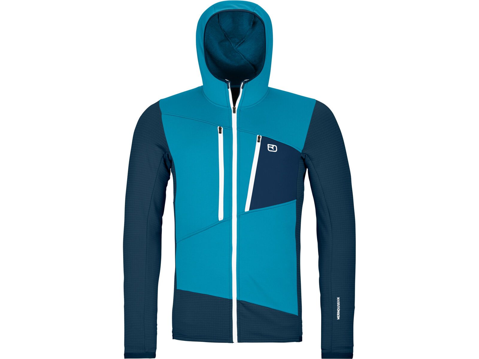 Ortovox Merino Fleece Grid Hoody M, mountain blue | Bild 1