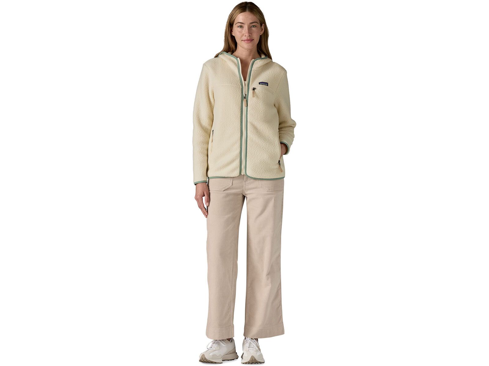Patagonia Women's Retro Pile Hoody, natural w/ellwood green | Bild 4
