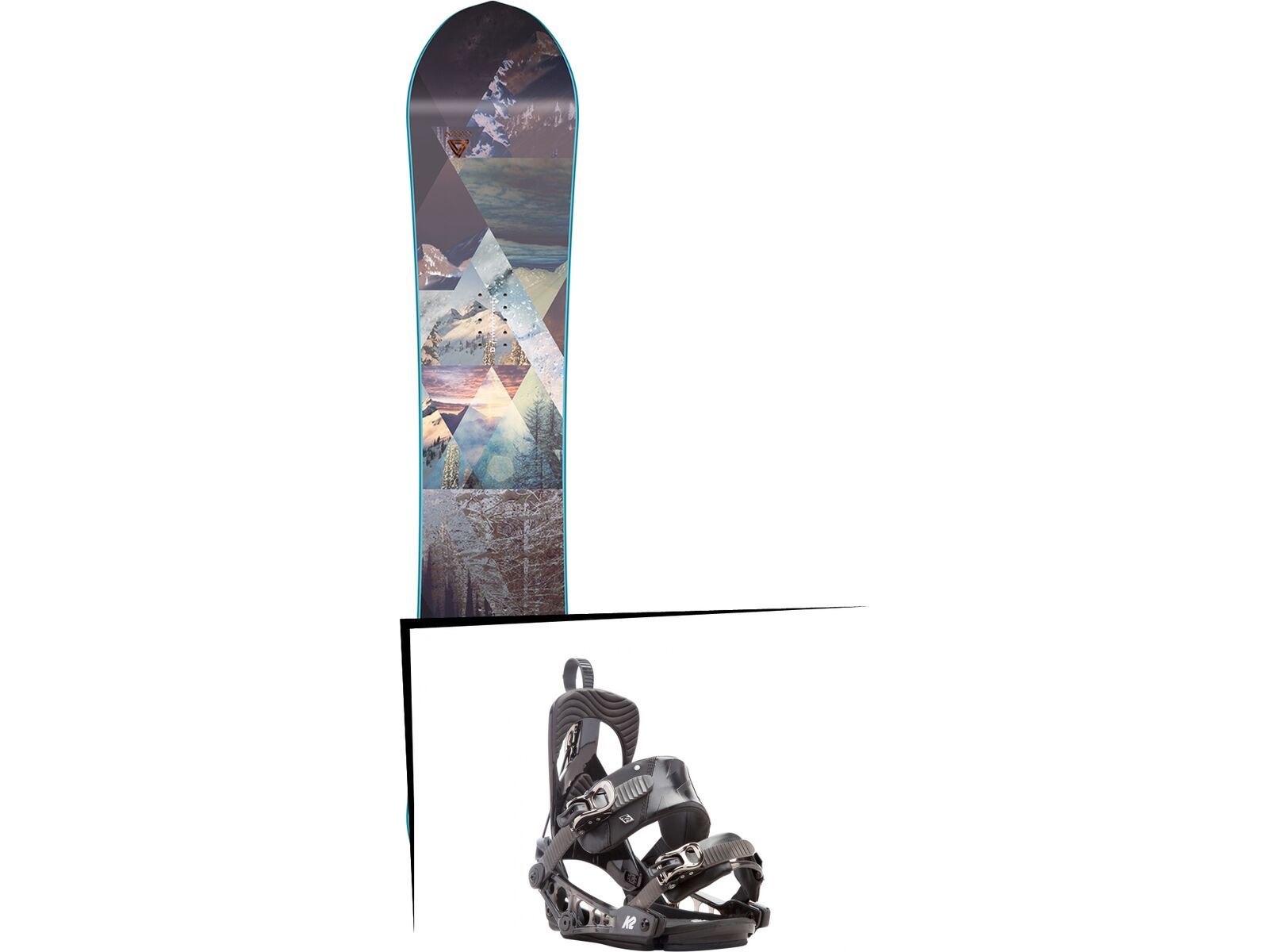 Set: Nitro Victoria 2017 + K2 Cinch Tryst 2017, black - Snowboardset | Bild 1