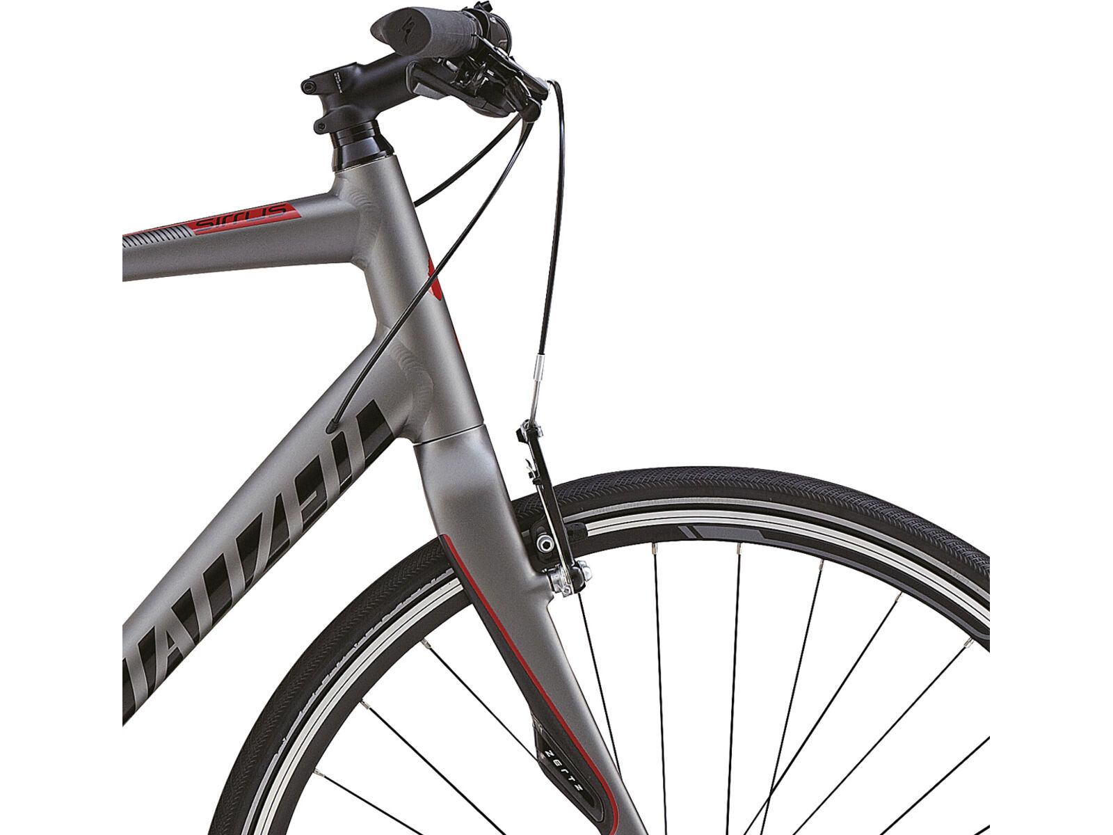 Specialized Sirrus Elite, Satin Sterling/Gloss Black/Red | Bild 5