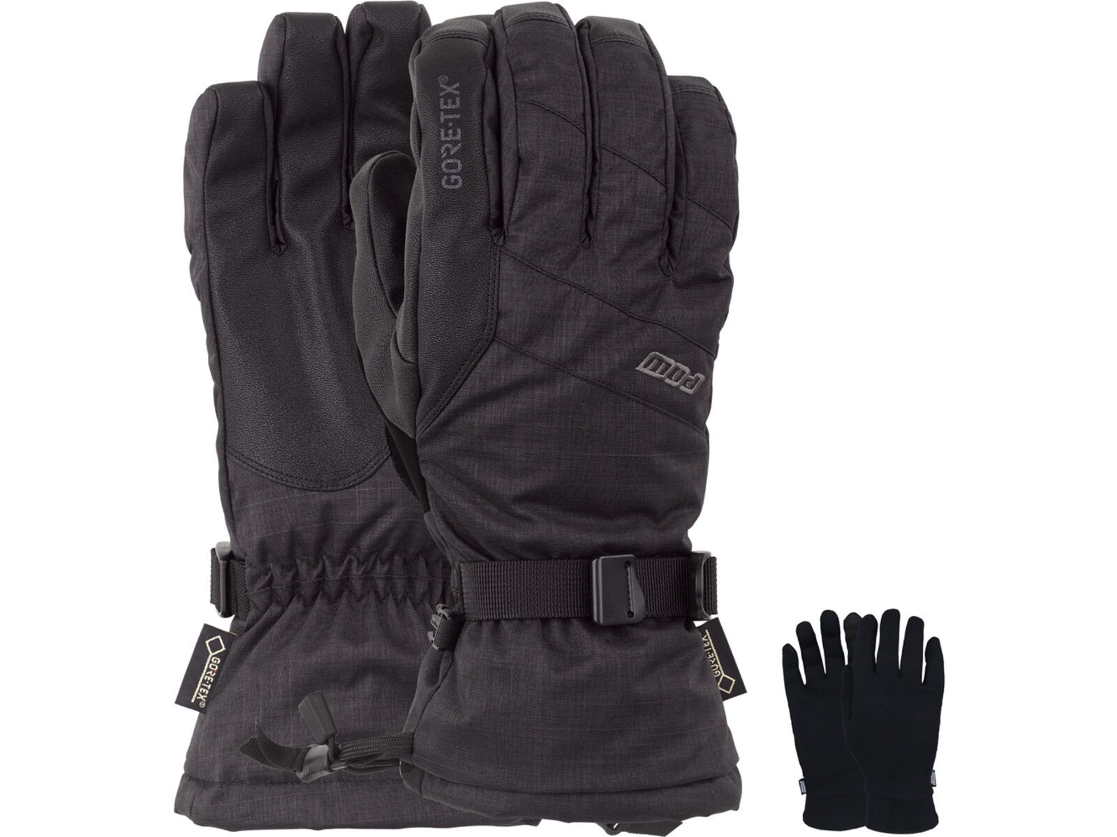 POW Gloves Warner Gore-Tex Long Glove + Merino Liner, black | Bild 1