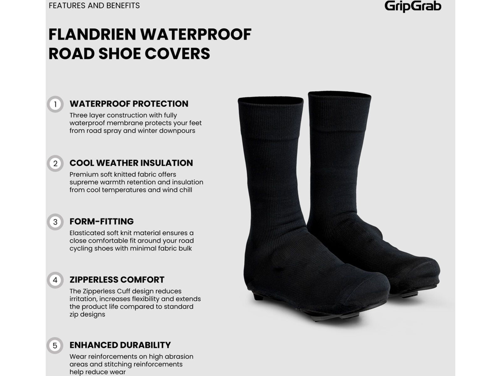 GripGrap Flandrien Waterproof Road Shoe Covers, black | Bild 10