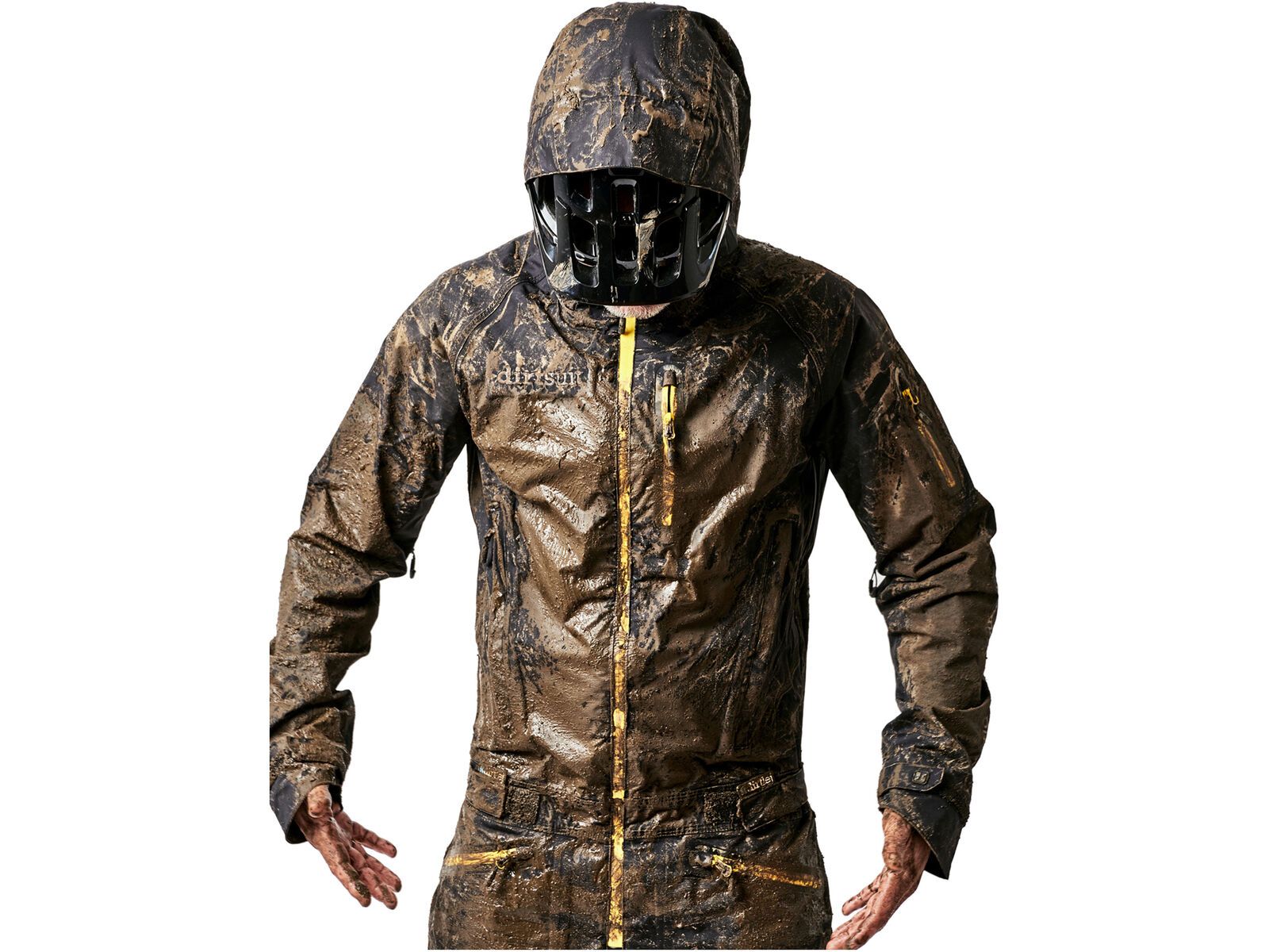Combinaison De VTT Dirtsuit Pro Noir/Jaune - Imperméable 15000mm, Respirant - Pour Enduro, All-Mountain