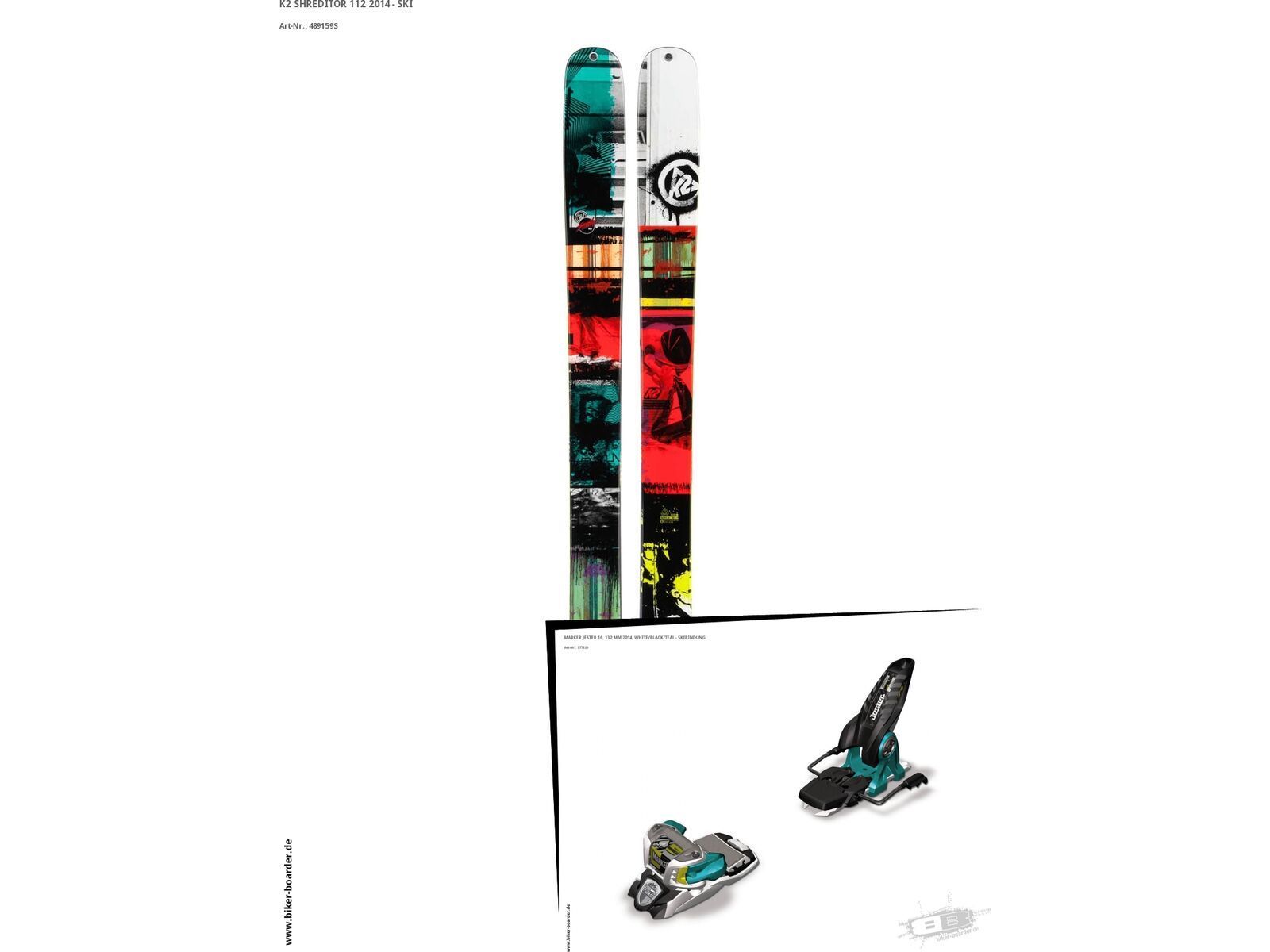 K2 SKI Set: Shreditor 112 2014 + Marker Jester 16 | Bild 1