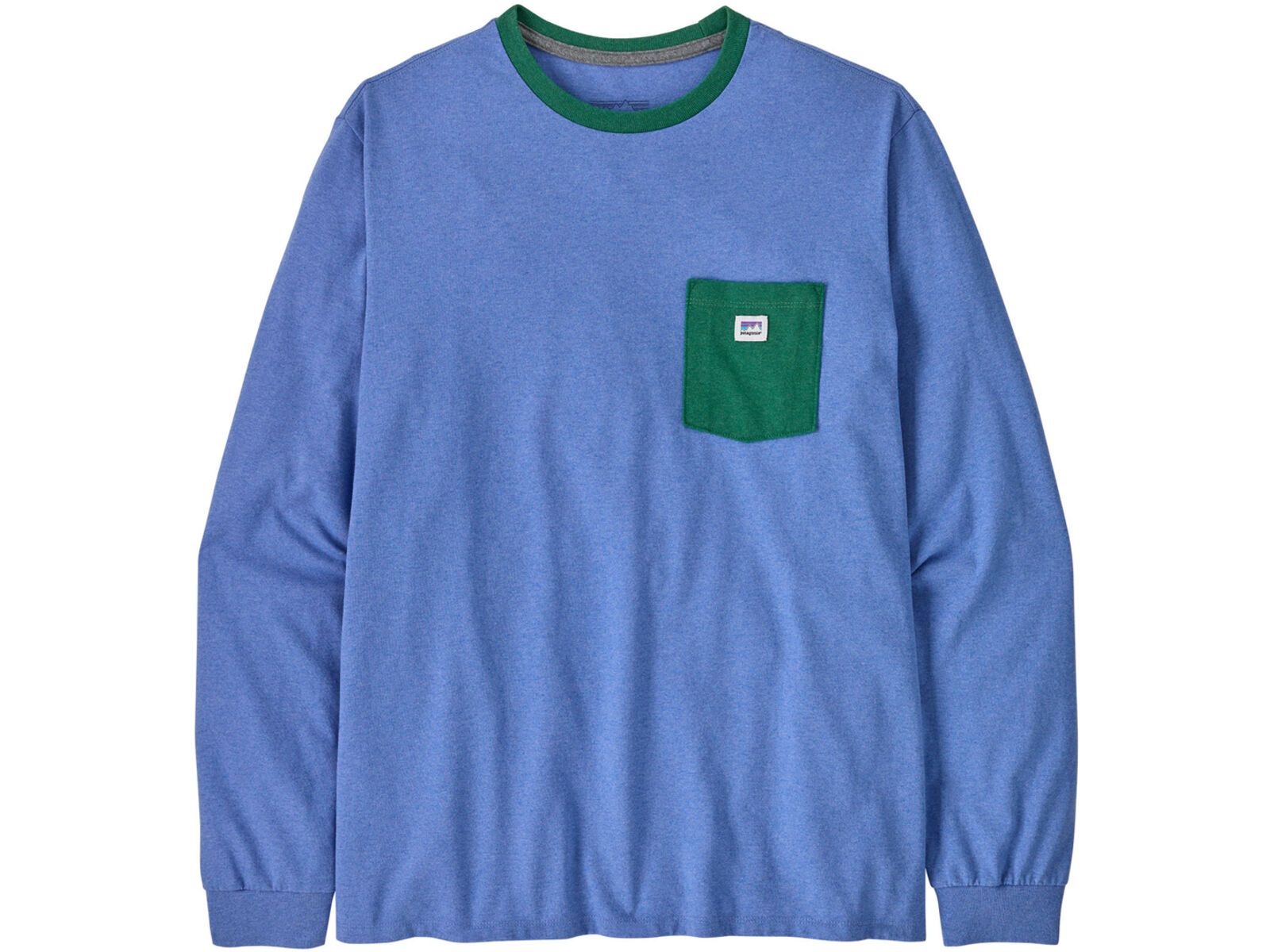 Patagonia Long-Sleeved Shop Sticker Pocket Responsibili-Tee, abundant blue | Bild 1