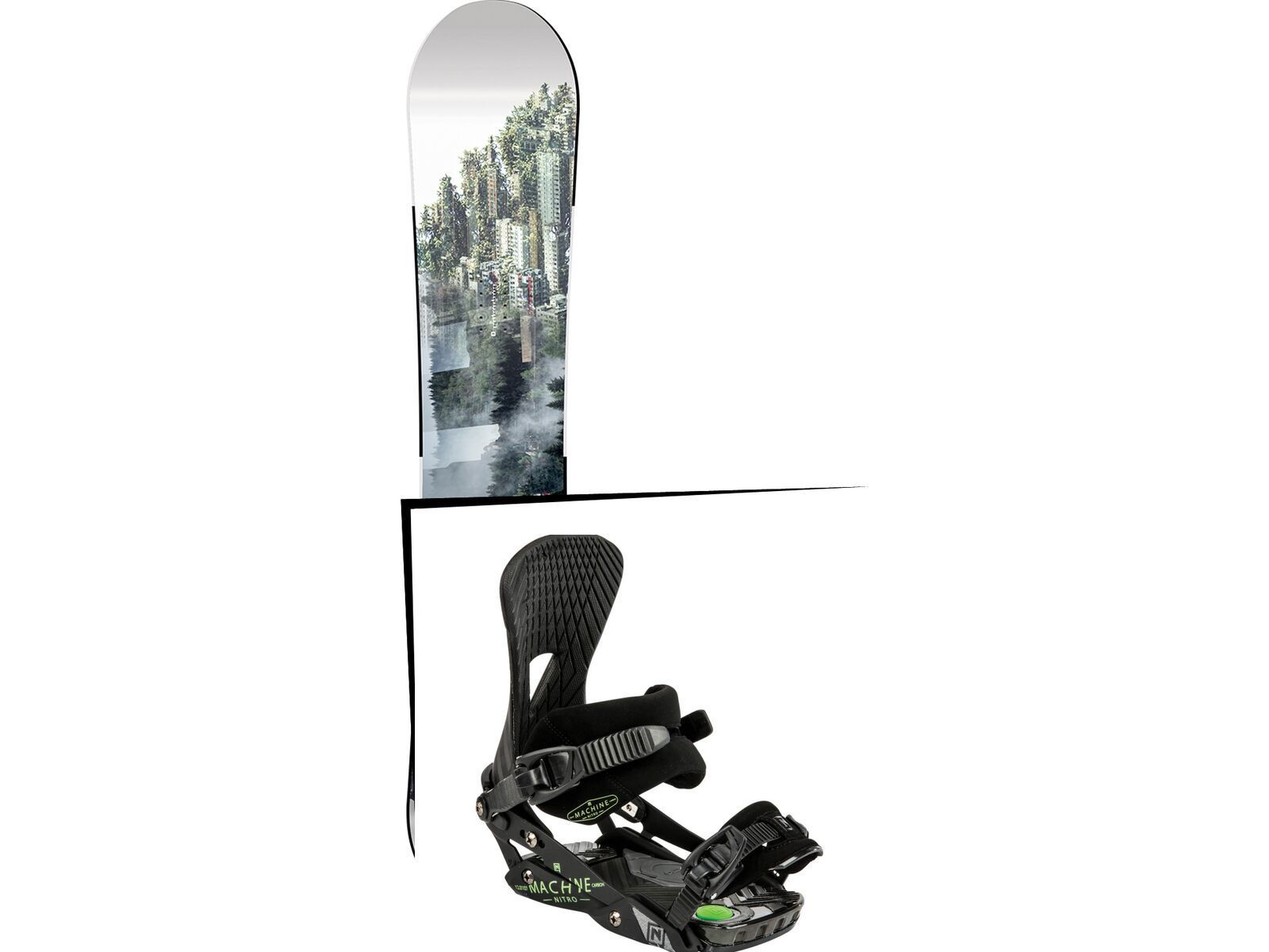 Set: Nitro Team Exposure 2017 + Nitro Machine 2015, black - Snowboardset | Bild 1