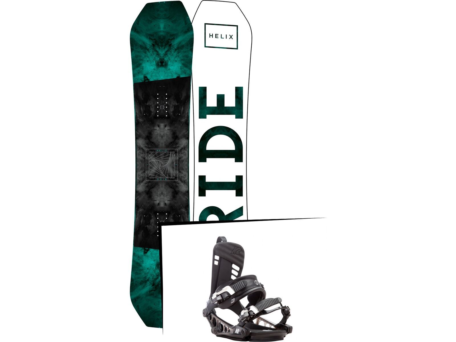 Set: Ride Helix 2017 + K2 Cinch CTX 2017, black - Snowboardset | Bild 1