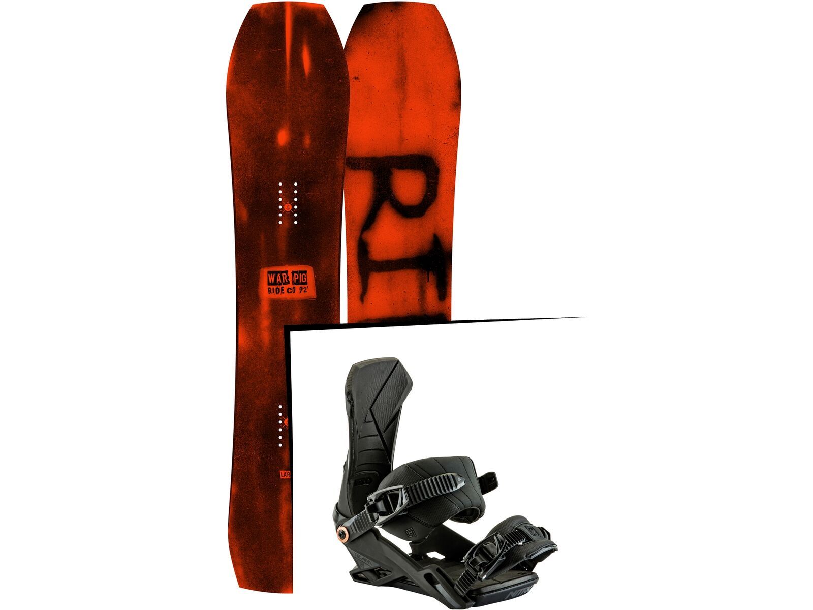 Set: Ride Warpig Large 2017 + Nitro Team 2017, black - Snowboardset | Bild 1