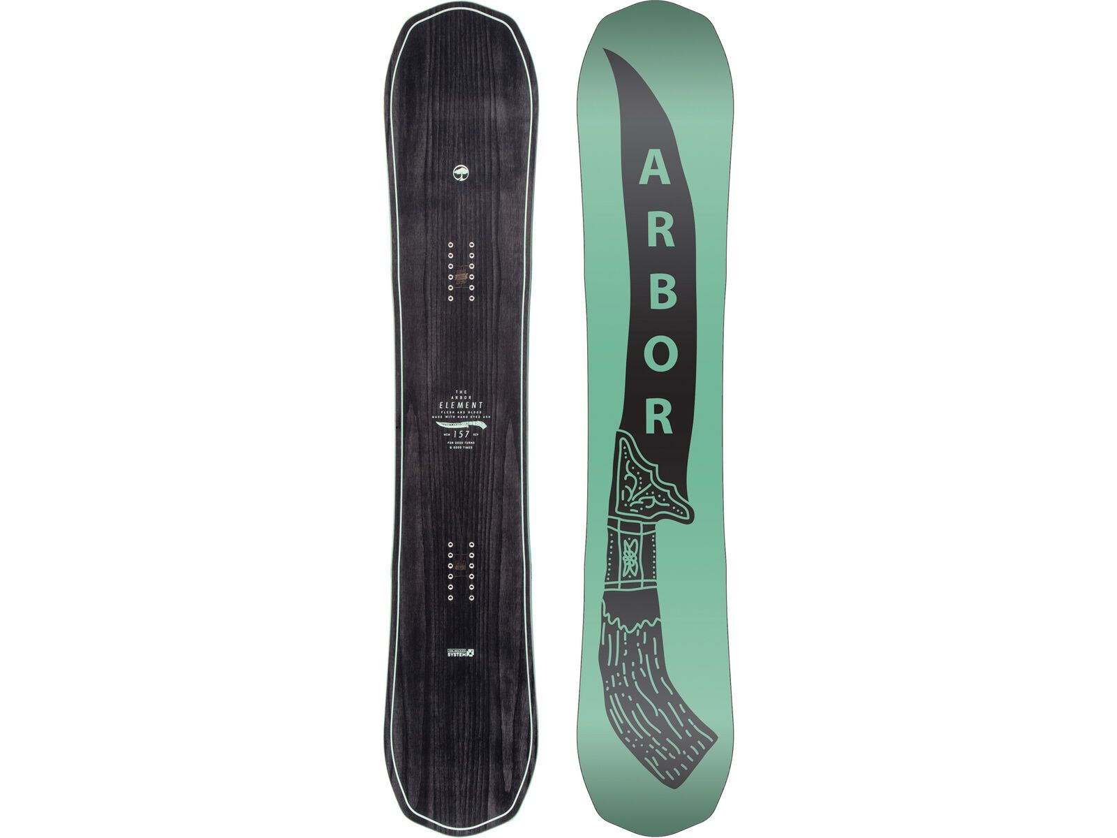 Set: Arbor Element Mid Wide 2017 + Nitro Zero 2015, black - Snowboardset | Bild 2