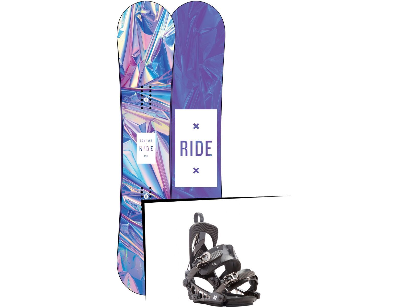 Set: Ride Compact 2017 + K2 Cinch Tryst 2017, black - Snowboardset | Bild 1