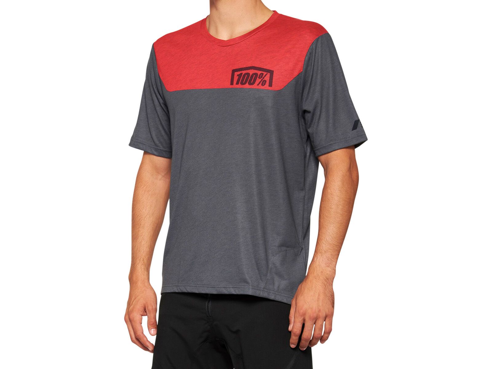 100% Airmatic Short Sleeve Jersey, charcoal/racer red | Bild 1