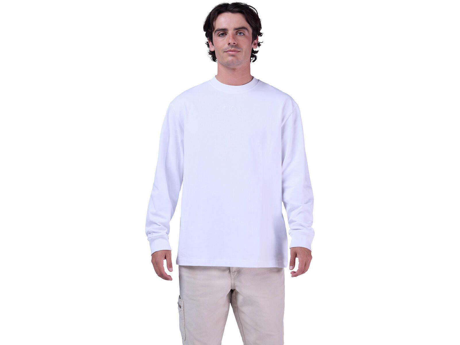 Fox Wordmark Oversized Long Sleeve Tee, optic white | Bild 3