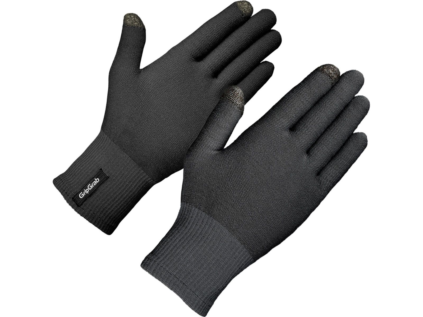 GripGrap Merino Wool Liner Gloves, black | Bild 1