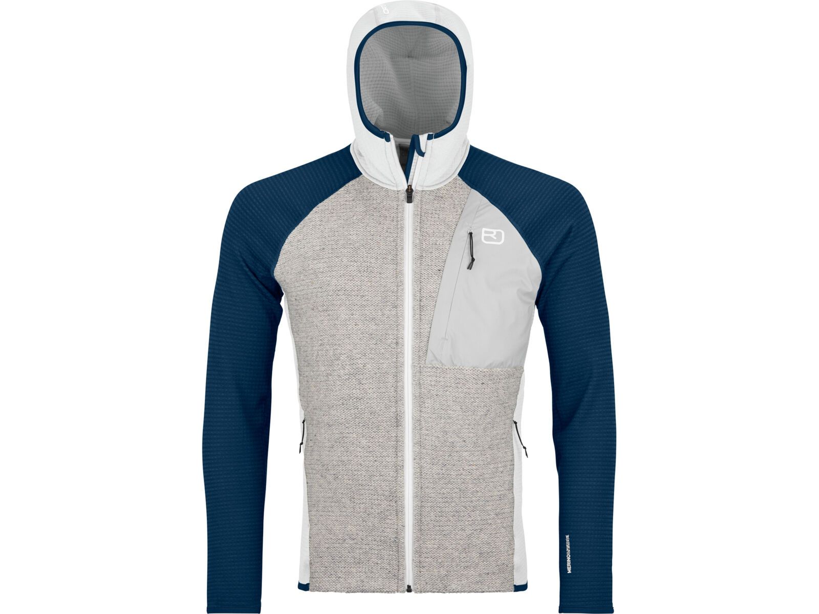 Ortovox Merino Fleece Grid Plus Classic Knit Hoody M, grey ice | Bild 1