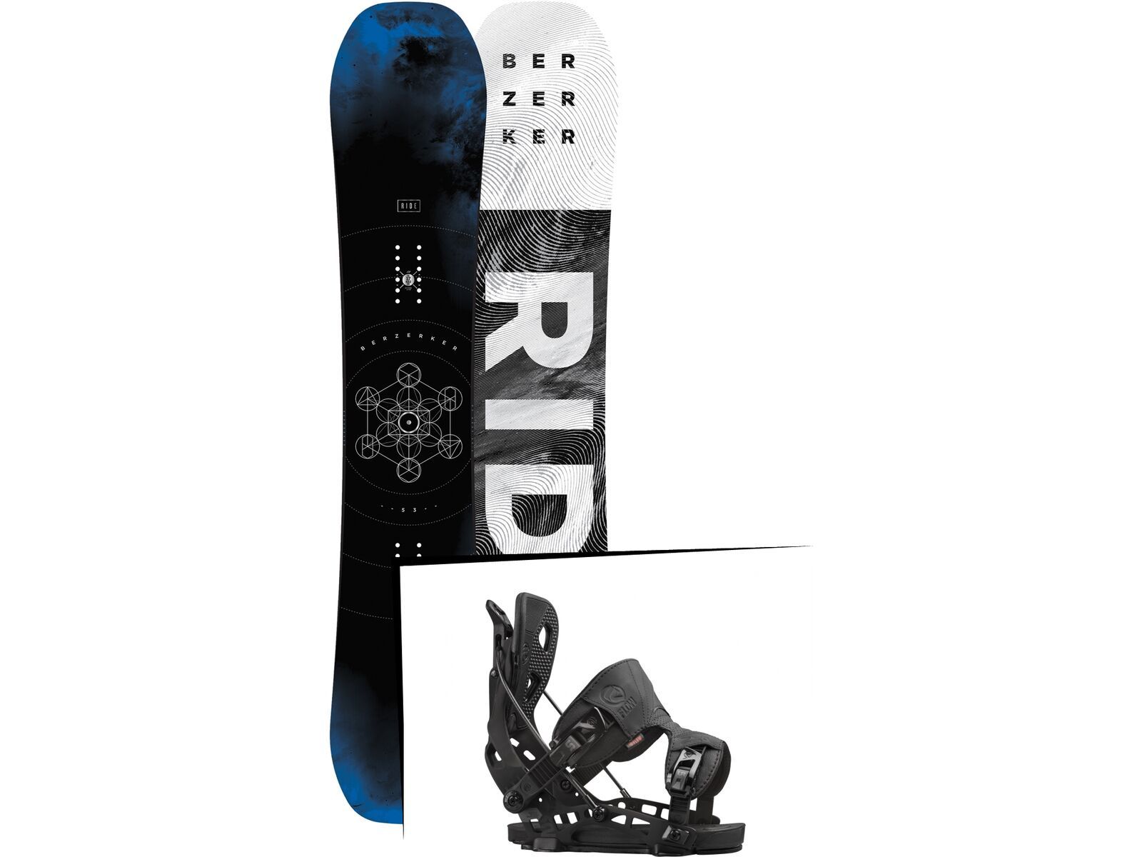 Set: Ride Berzerker 2017 + Flow NX2 2016, black - Snowboardset | Bild 1