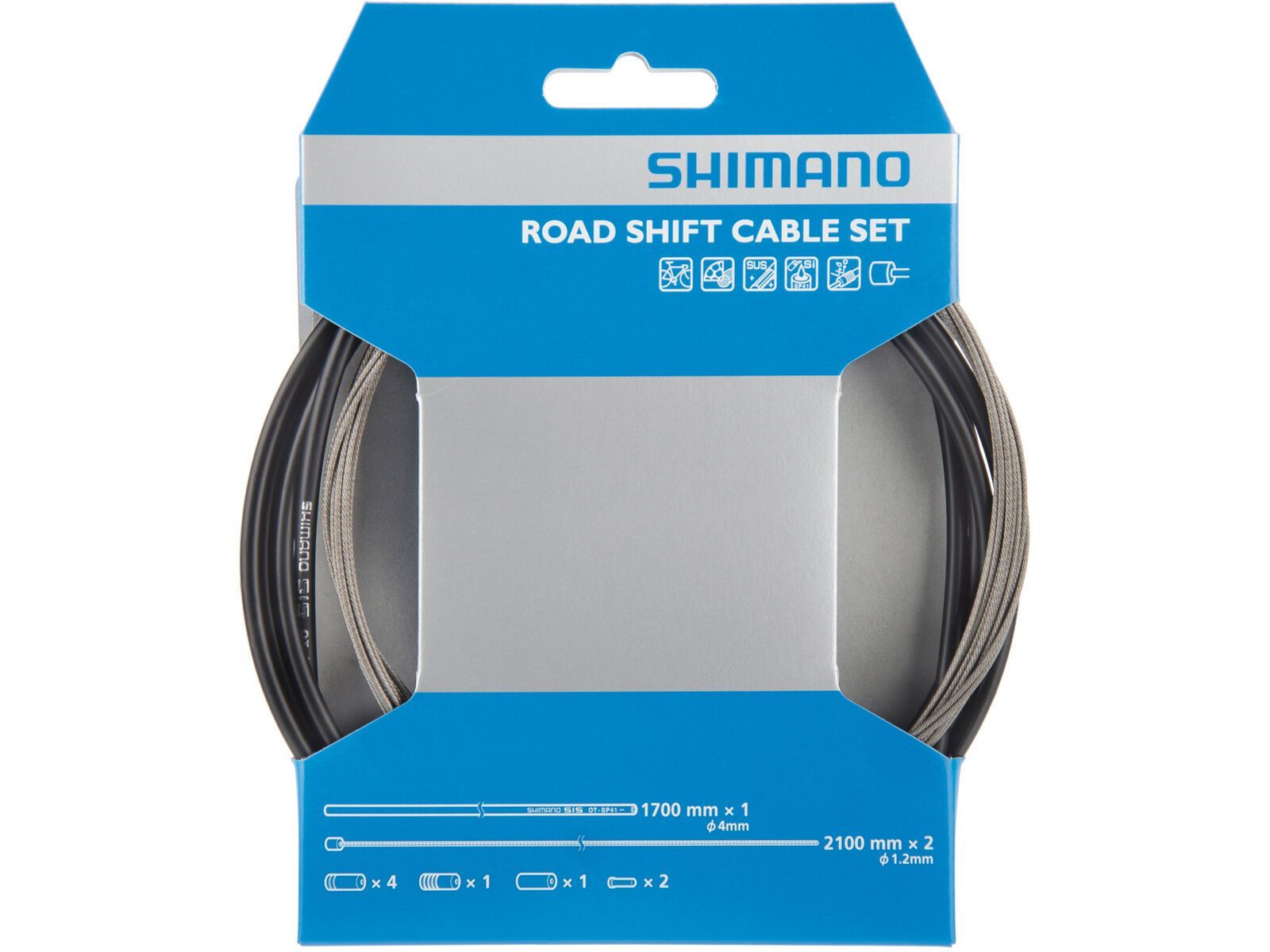 Shimano Schaltzug-Set Road Edelstahl - 2x 2.100 mm, schwarz | Bild 1