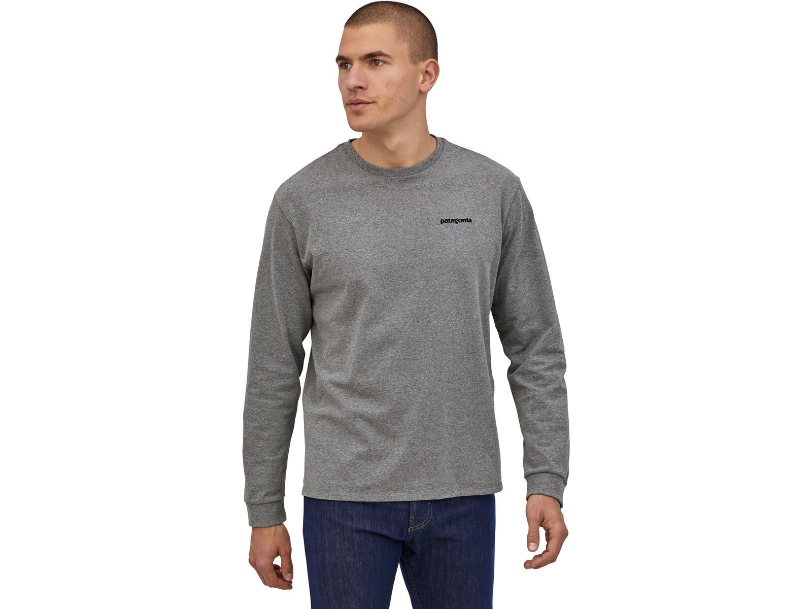Patagonia Men's Long-Sleeved P-6 Logo Responsibili-Tee, gravel heather | Bild 4