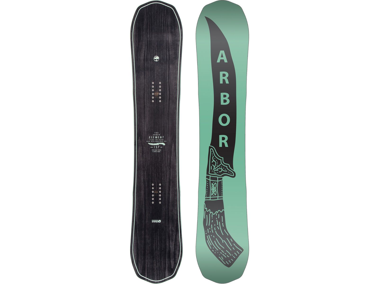 Set: Arbor Element Mid Wide 2017 + Flow Fuse-GT 2016, black/blue - Snowboardset | Bild 2