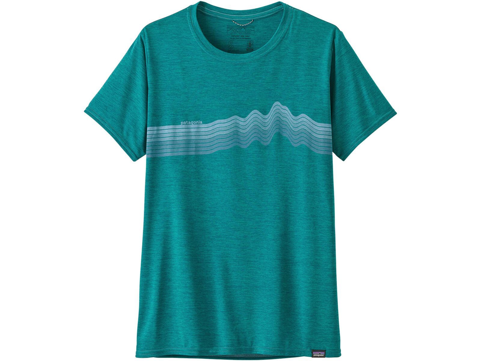 Patagonia Women's Capilene Cool Daily Graphic Shirt Ridge Rise Stripe, borealis green x-dye | Bild 2