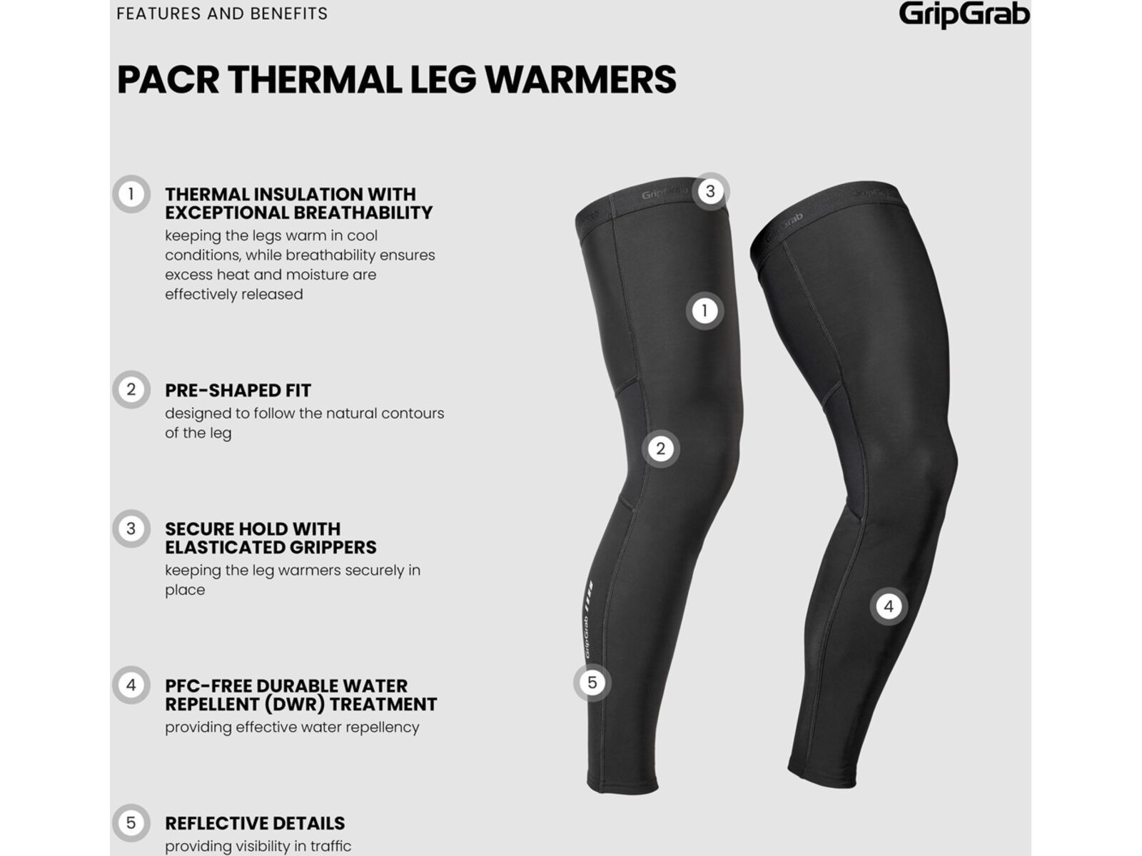 GripGrap PACR Thermal Leg Warmers, black | Bild 5