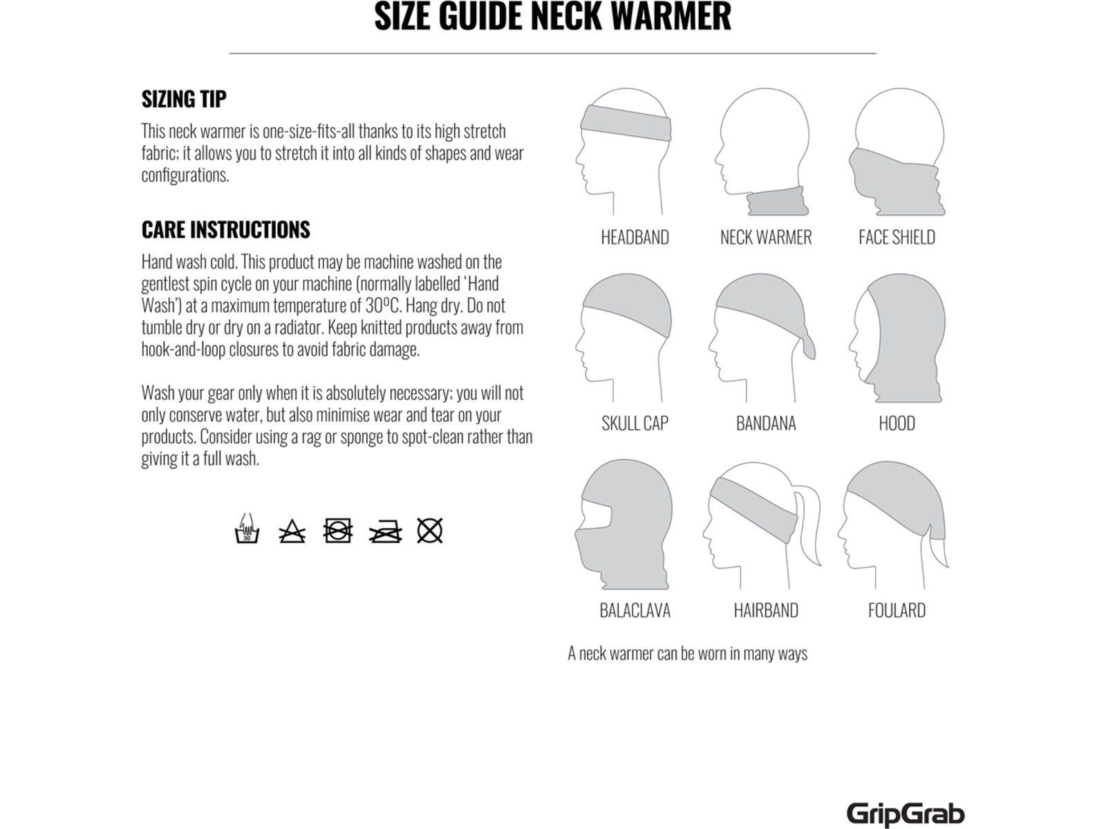 GripGrap Multifunctional Merino Neck Warmer, black | Bild 6