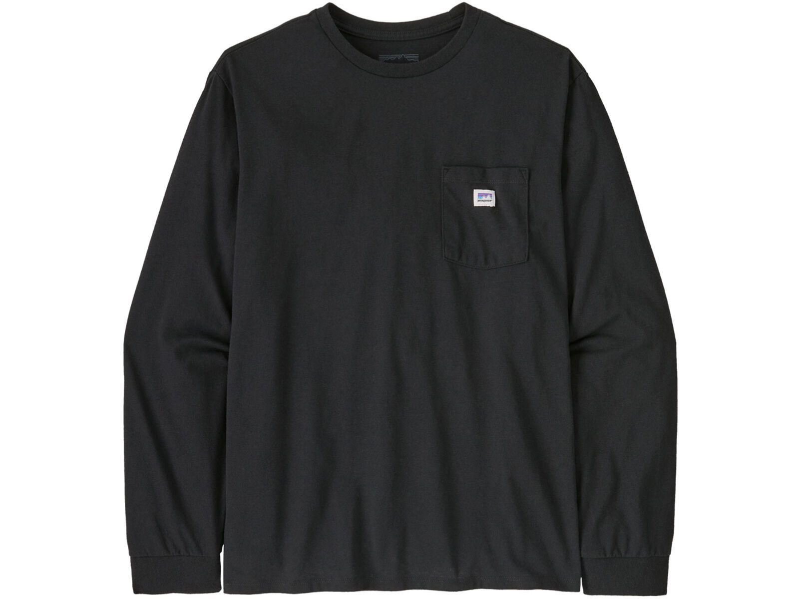 Patagonia Long-Sleeved Shop Sticker Pocket Responsibili-Tee, black | Bild 1