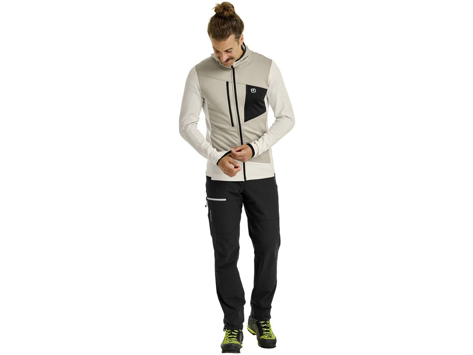 Ortovox Merino Fleece Grid Hoody M, white chalk | Bild 3