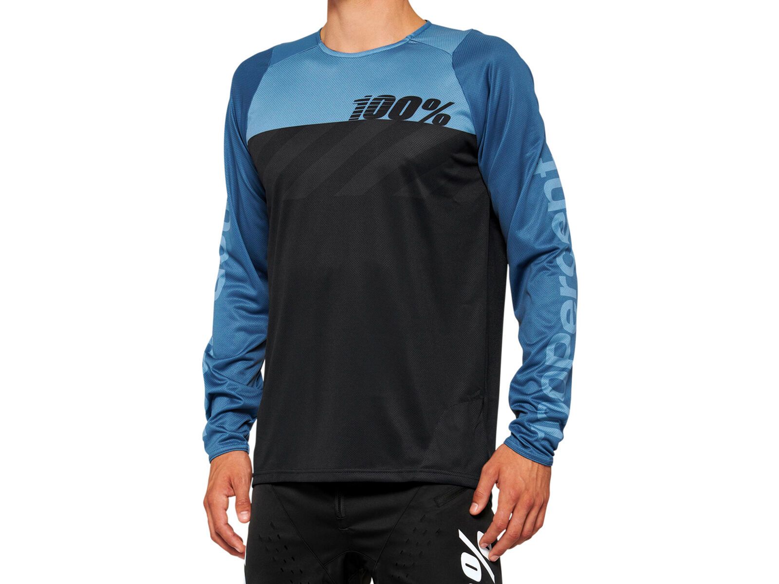 100% R-Core Long Sleeve Jersey, black/slate blue | Bild 1