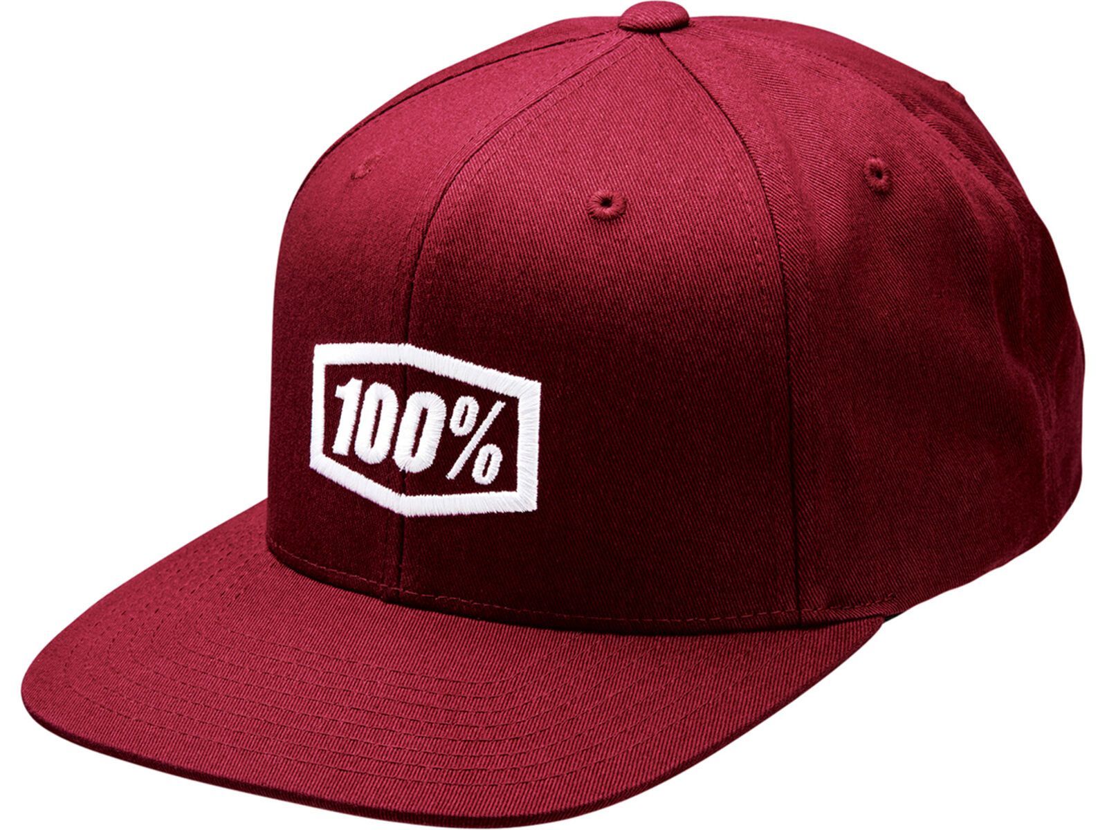 100% Icon AJ Fit Snapback Hat, burgundy | Bild 1