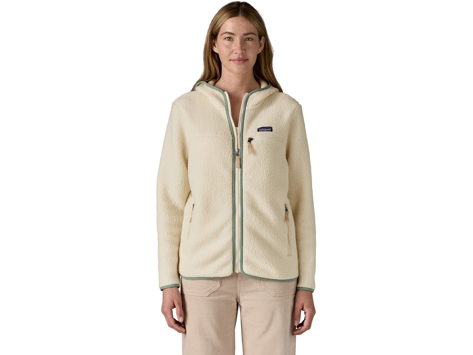 Patagonia Women's Retro Pile Hoody, natural w/ellwood green | Bild 2