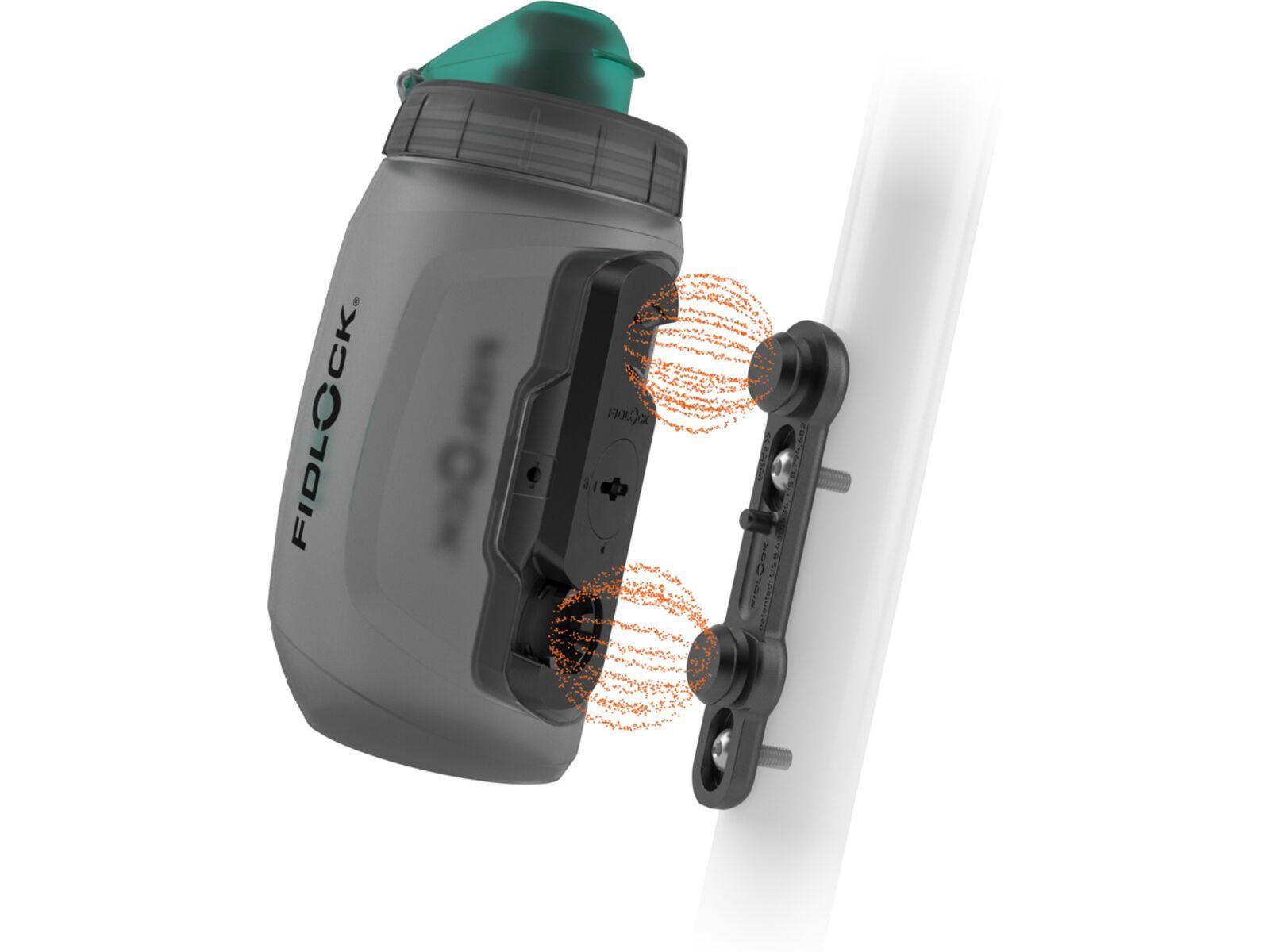 Fidlock Twist Bottle 450 Antibacterial + Bike Base, transparent black/light green | Bild 1