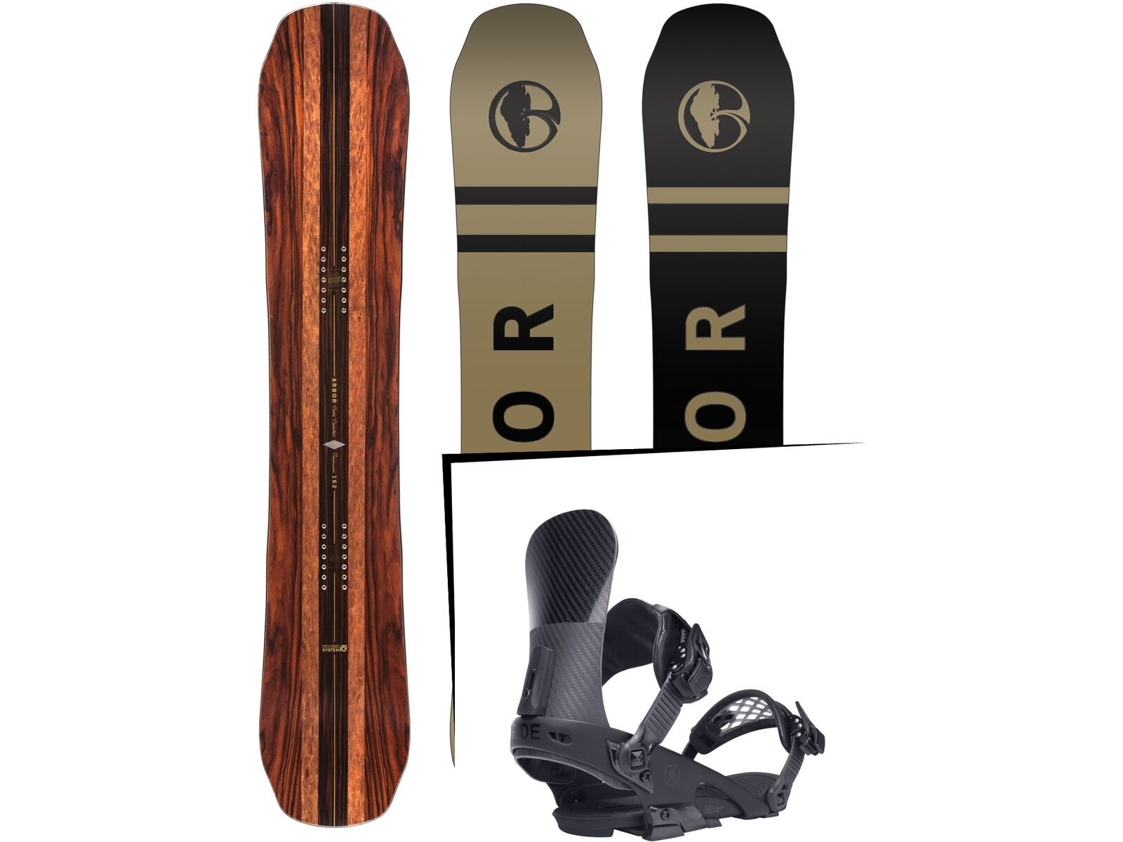 Set: Arbor Coda Camber Premium 2017 + Ride El Hefe, black - Snowboardset | Bild 1