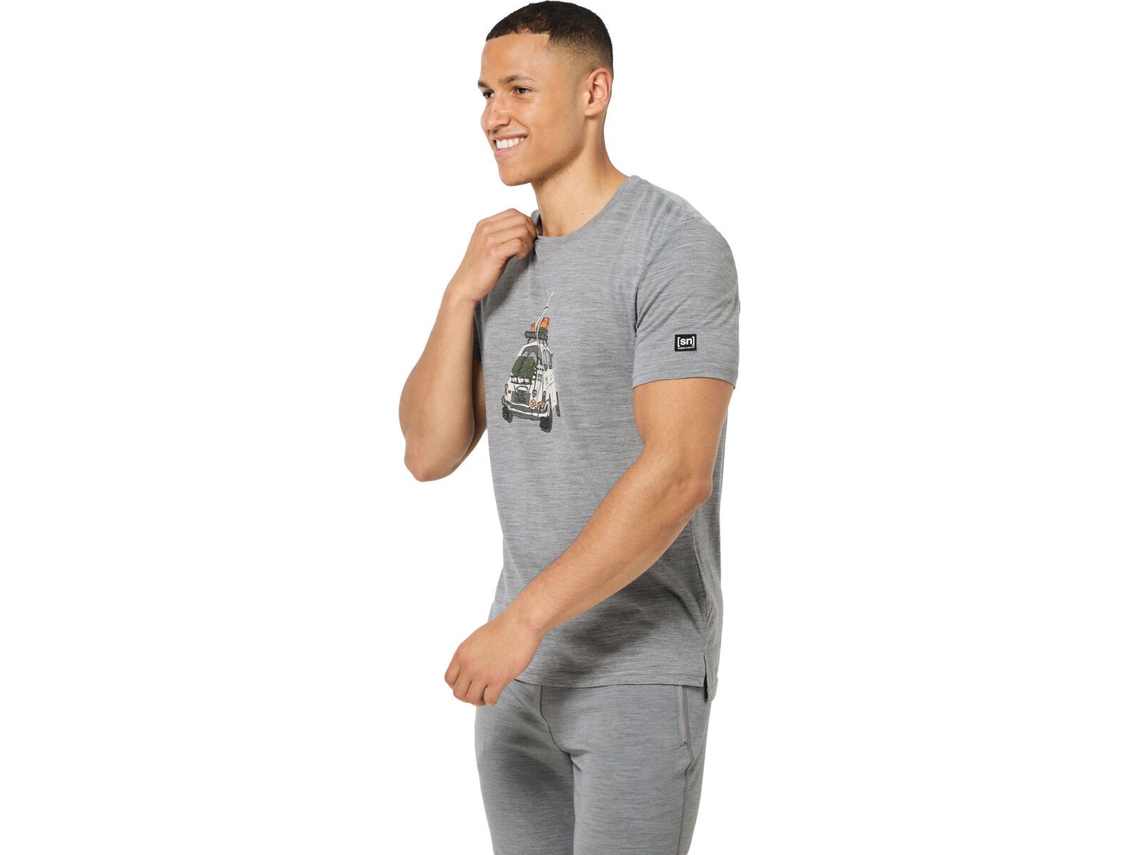 super.natural M Carski Tee, cashmere grey melange/various | Bild 4