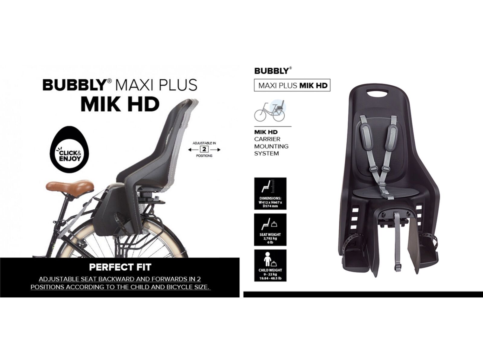 Polisport Bubbly Maxi Plus - für Gepäckträger mit MIK HD, schwarz / dunkelgrau | Bild 2
