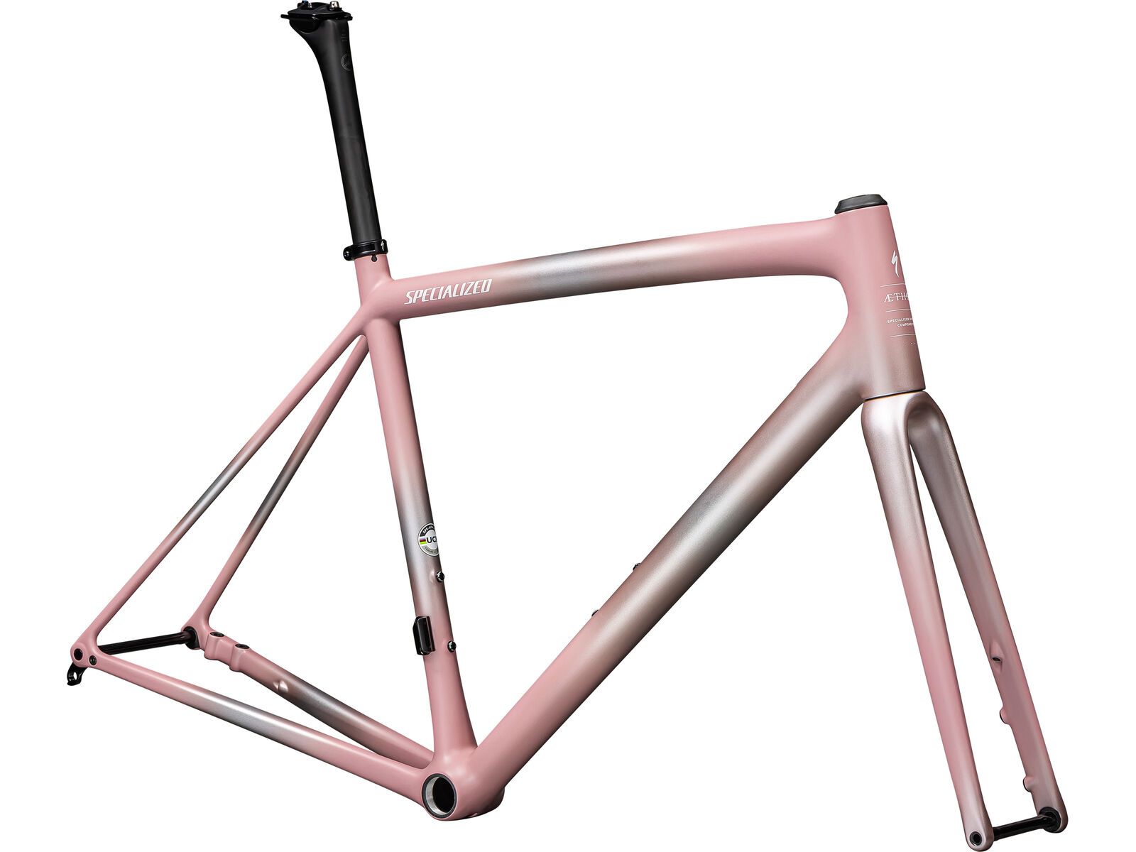 Specialized Aethos Rahmenset, flake silver/dusky pink + champ. radial fades | Bild 2