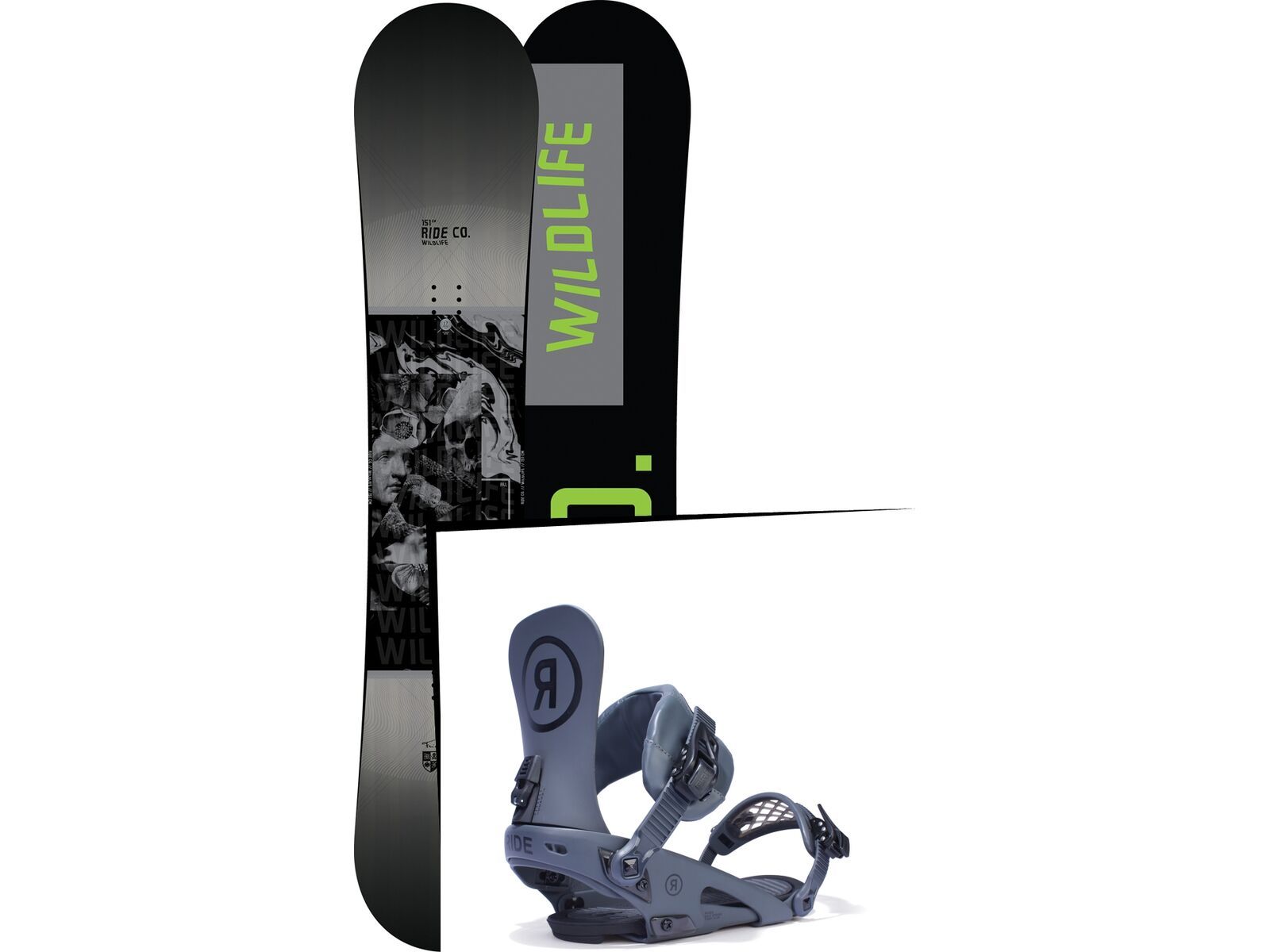 Set: Ride Wild Life 2017 + Ride Rodeo 2017, grey - Snowboardset | Bild 1