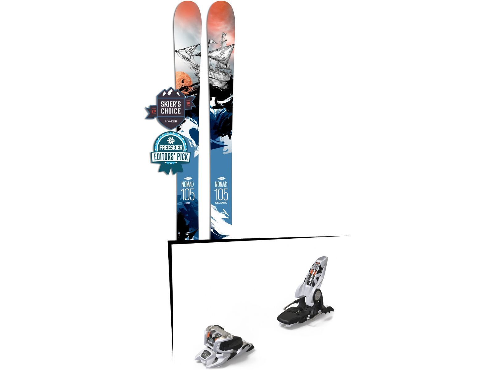 Set: Icelantic Nomad 105 Lite 2018 + Marker Griffon 13 ID white | Bild 1