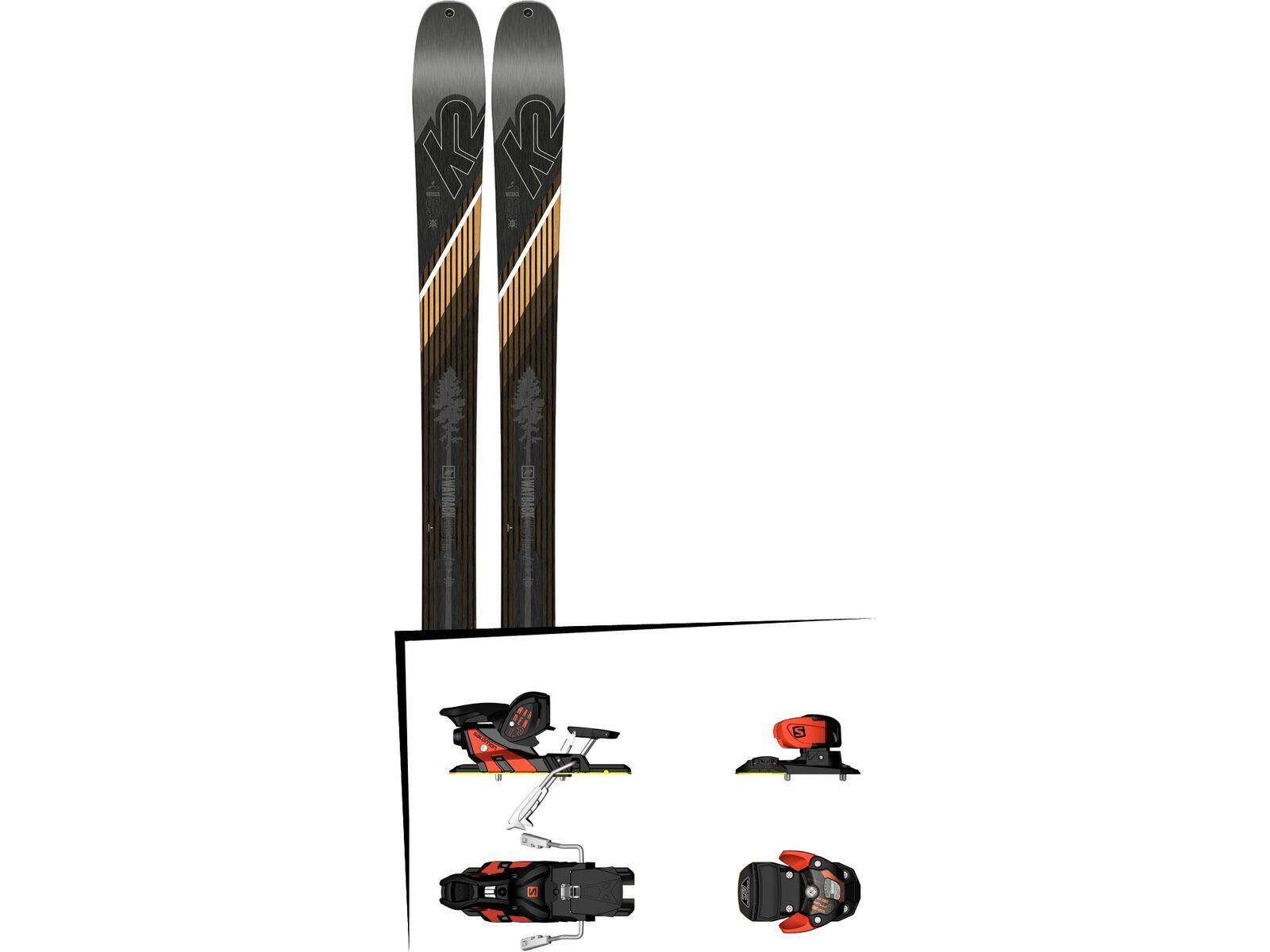 Set: K2 SKI Wayback 96 2019 + Salomon Warden MNC 13 white/black/orange | Bild 1