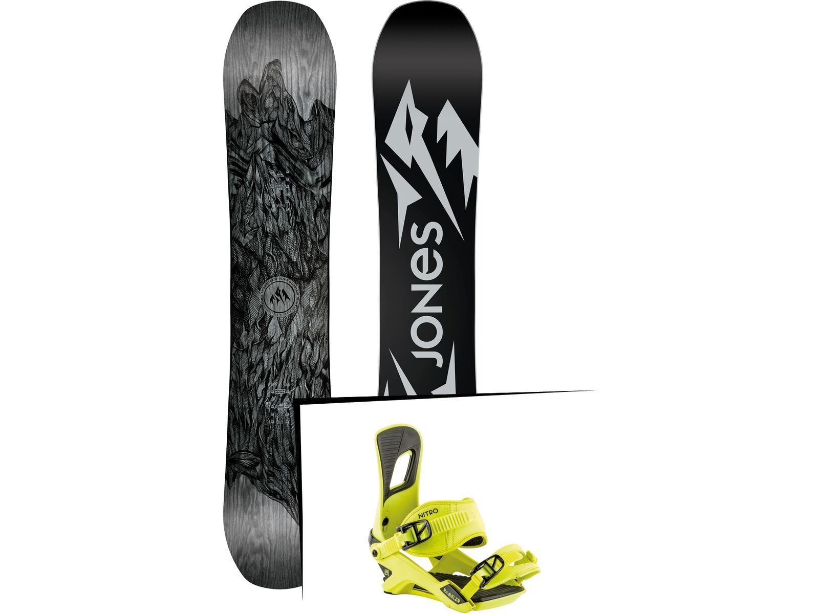 Set: Jones Ultra Mountain Twin Wide 2019 + Nitro Rambler muted brights series toxic | Bild 1