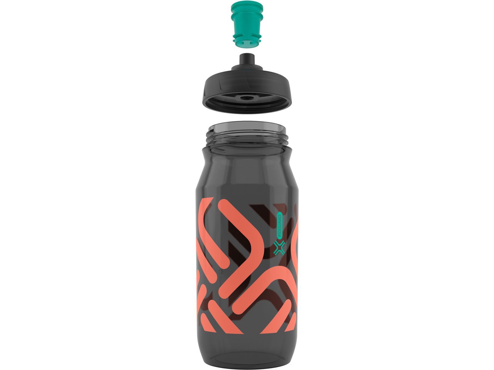 Fidlock Fidguard Bottle 600 Antibacterial, transparent black/coral red | Bild 3