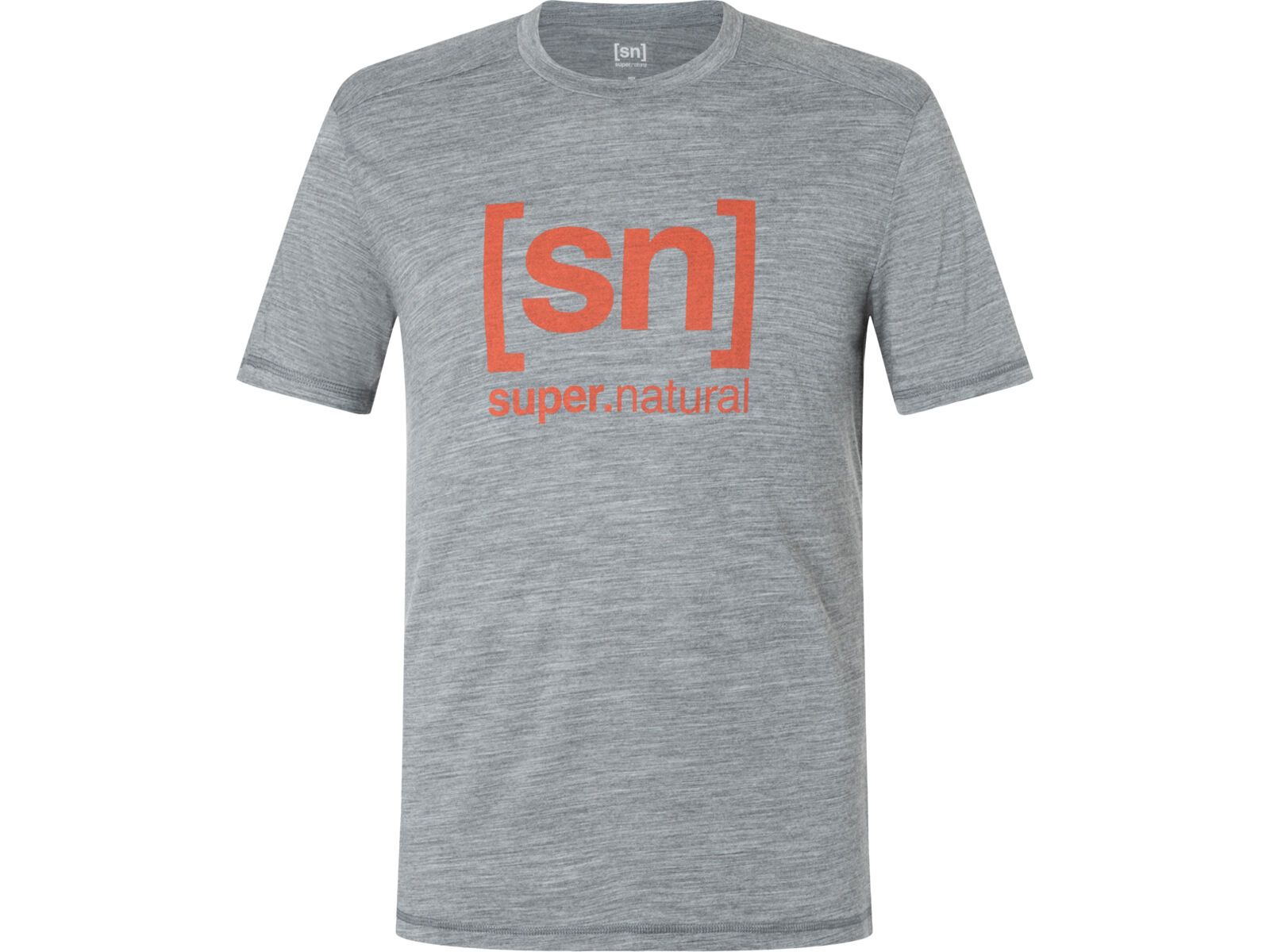 super.natural M Logo Tee, cashmere grey melange/chilli | Bild 1