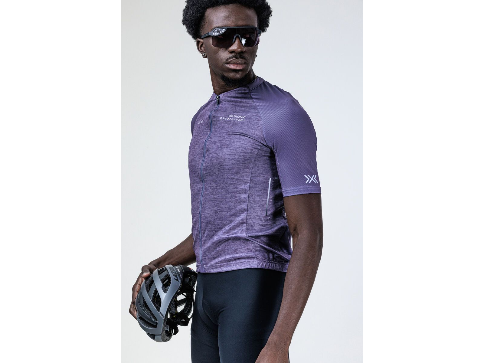 X-Bionic Corefusion Men's Cycling Short Sleeve Merino Jersey, muted lavender melange | Bild 4