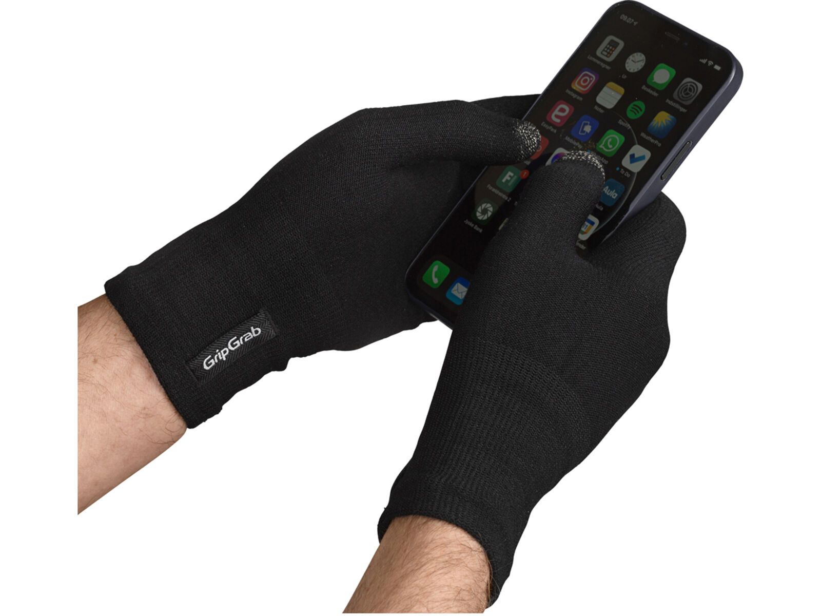 GripGrap Merino Wool Liner Gloves, black | Bild 3